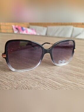 Jessica Simpson Gradient Oversized Sunglasses Black Clear Fade Rose Gold